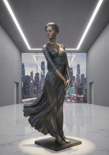 Elegante Frau Figur Garten